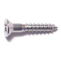 Midwest Fastener Wood Screw, #12, 1-1/4 in, Plain 18-8 Stainless Steel Flat Head Phillips Drive, 8 PK 79163